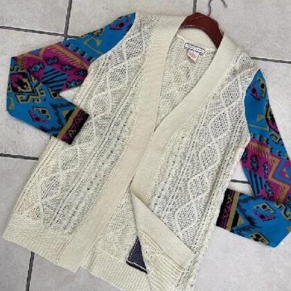 ENSAMBLE BEIGE DE PUNTO MNG AZUL MANDALAS