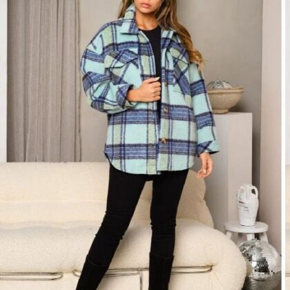 CHAQUETA CUADROS Y AZUL