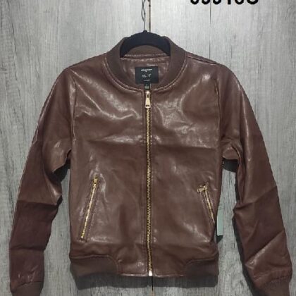 CHAQUETA PIEL DE CUELLO REDONDO