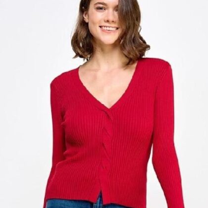 BLUSA ROJA CANALE PECHO TRENZADO