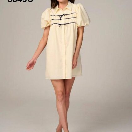 VESTIDO CREMA MOÑOS NEGROS MNG GLOBO ´TCEC´