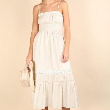 VESTIDO 3/4, FALDA ENCAJE
