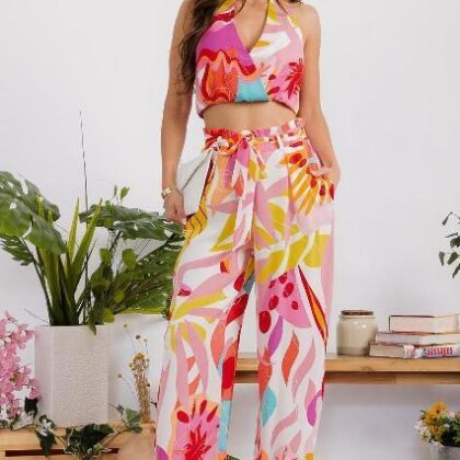 SET COLORIDO, BLUSA HALTER