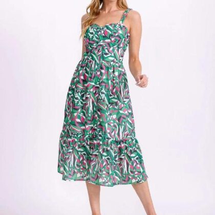 VESTIDO HOJAS COLORIDAS ´RUBIENN´