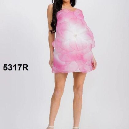 VESTIDO FLOR CON PERLA, STRAPLE ´L´ATISTE´