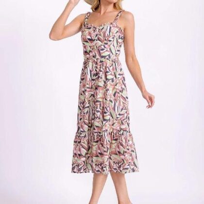 VESTIDO HOJAS COLORIDAS ´RUBIENN´