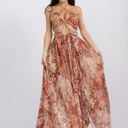 VESTIDO ANIMAL PRINT PECHO CRUZADO