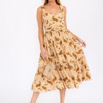 VESTIDO DURAZNO PAISLEY CAFE ´INA´