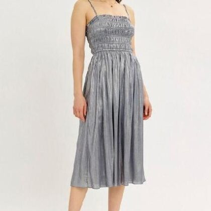 VESTIDO PLATA PECHO RESORTE ´IDEM DITTO´
