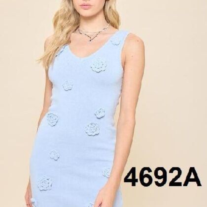 VESTIDO FLORES 3D, SIN MNG
