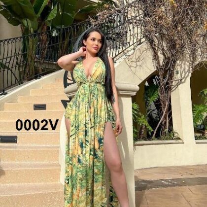 VESTIDO FLORAL NARANJA CON SHORH