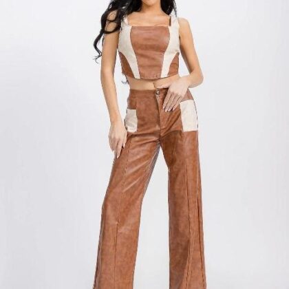 SET VINIPIEL BLUSA TIPO CORSET