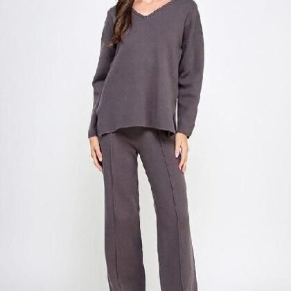 SET GRIS SUETER ESCOTE ´V´ ´ELLISON´