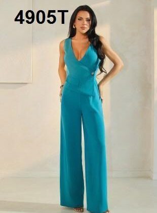 PALAZZO TURQUESA FORMAL SIN MNG ´THE SANG´