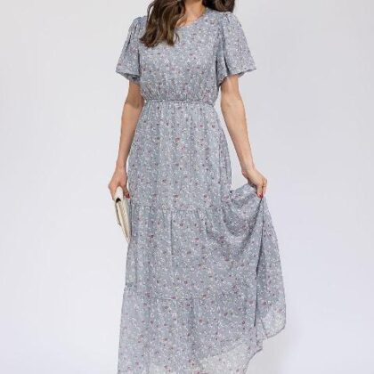 VESTIDO GRIS FLOREADO ´LEIA N CO´