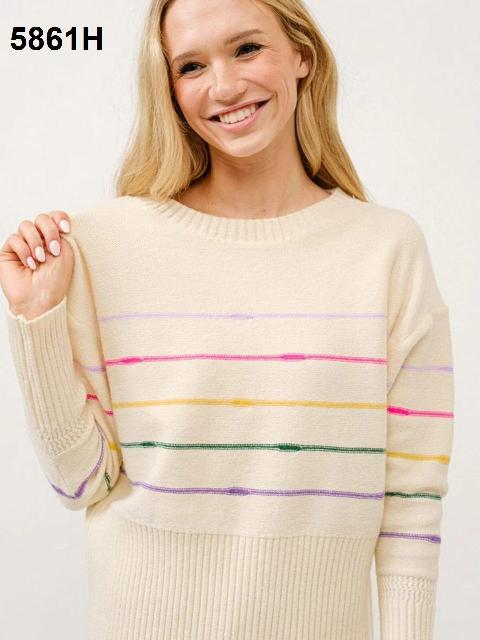 SUETER HUESO RAYAS MULTICOLOR M/
