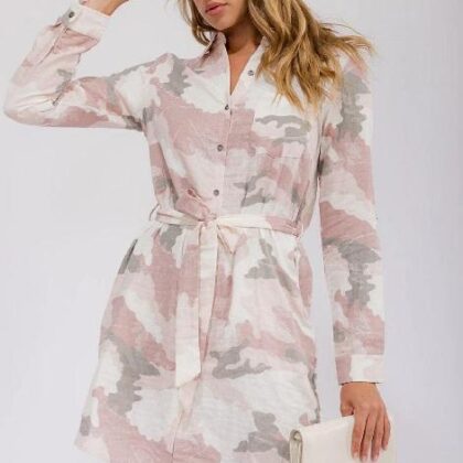 VESTIDO CAMUFLAJE GRIS CON BLANCO