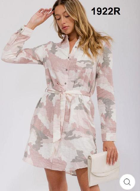 VESTIDO CAMUFLAJE GRIS CON BLANCO
