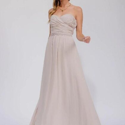 VESTIDO STRAPLE, PECHO PLIZADO ´R.S.V.P´