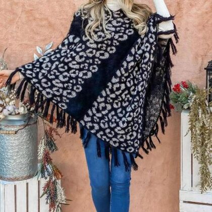 CAPA NEGRA ESTAMPADO LEOPARDO M/