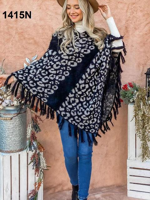CAPA NEGRA ESTAMPADO LEOPARDO M/