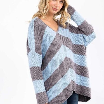 SUETER AZUL RAYAS GRISES HOLGADO ´MIRACLE´ S/