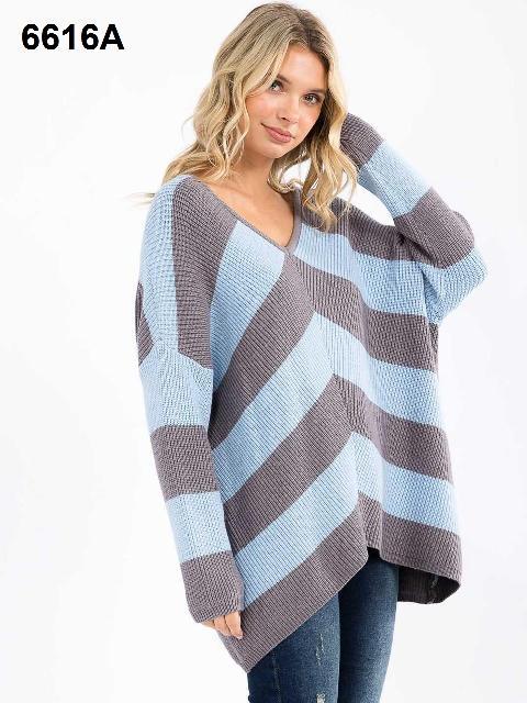 SUETER AZUL RAYAS GRISES HOLGADO ´MIRACLE´ S/