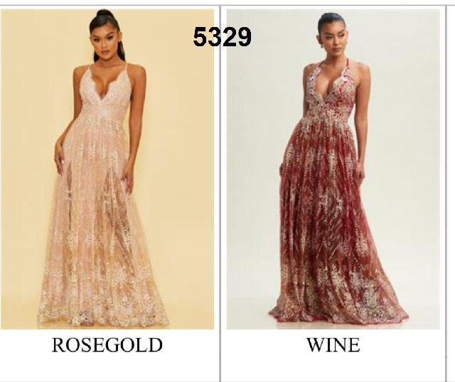 VESTIDO ORO DE GALA MESH CON BRILLO