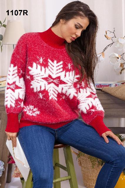 SUETER ROJO CON COPO DE NIEVE, CUELLO TORTUGA S/