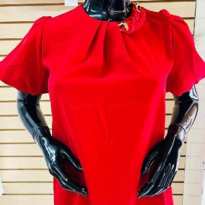 BLUSA ROJA CADENA EN CUELLO MNG GLOBO