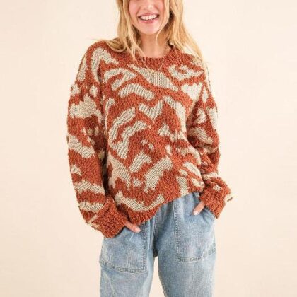 SUETER COBRE DE PUNTO ABORREGADO MANCHAS M/L