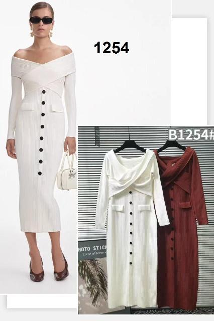 VESTIDO COBRE ABOTONADO PECHO CRUZADO