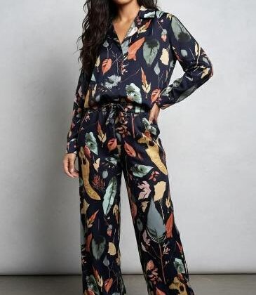 SET MARINO SATINADO, FLORES MULTICOLOR L