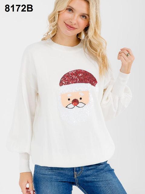 SUETER NAVIDEÑO, SANTA CLAUS DE LENTEJUELAS