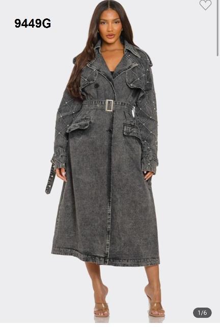 VESTIDO GRIS DE MEZCLILLA MNG CON PERLAS