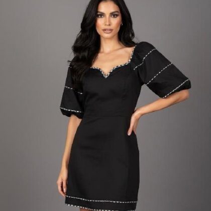 VESTIDO MNG GLOBO, CONTORNO CUADRADO