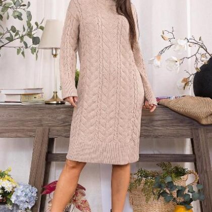 VESTIDO CAPUCHINO TIPO SUETER CON TEXTURA