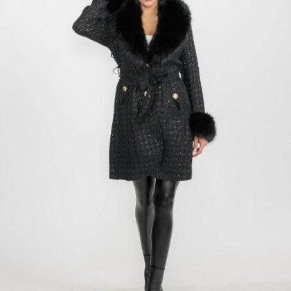 ABRIGO CON PELUCHE Y LENTEJUELAS