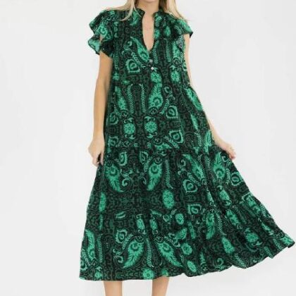 VESTIDO MANDALAS NEGRAS, MNG OLAN