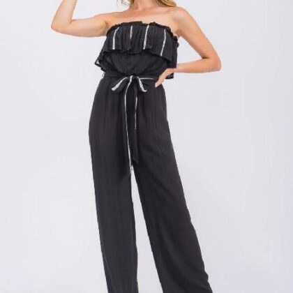 PALAZZO STRAPLE, ENCAJE BLANCO