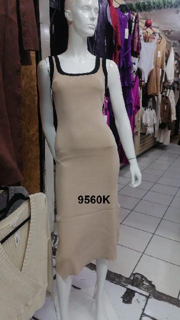 VESTIDO KHAKI AL CUERPO CONTORNO NEGRO M/
