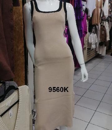 VESTIDO KHAKI AL CUERPO CONTORNO NEGRO S/