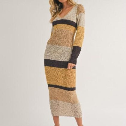 VESTIDO , MULTICOLOR DE PUNTO L