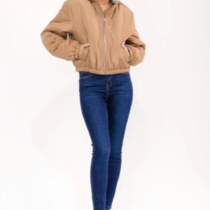 CHAMARRA CAPUCHA GRIS, ROMPEVIENTOS