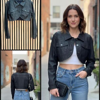 CHAMARRA DE PIEL CORTA, ABOTONADA