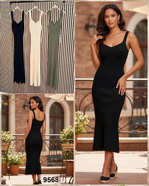 VESTIDO NEGRO DE TIRANTE, ESCOTE CORAZON S/