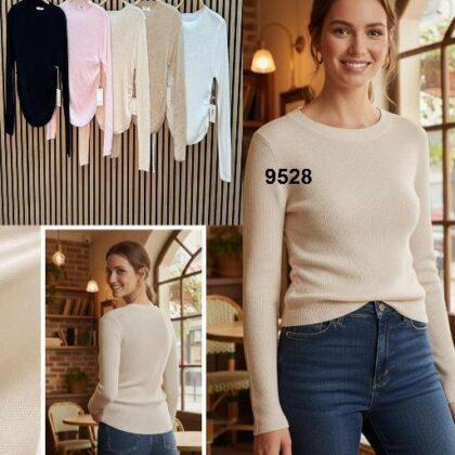 BLUSA BEIGE CUELLO 3/4 CINTURA PLIZADA S/