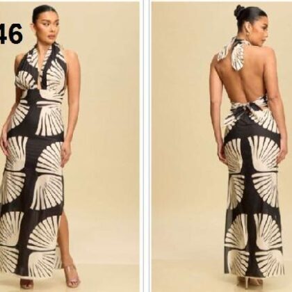 VESTIDO HELTER NEGRO BEIGE AVANICO