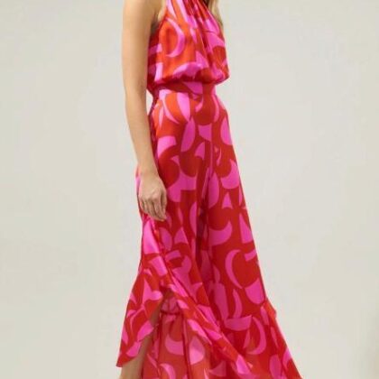 PALAZZO ROJO DISEÑO FUCSIA, ABERTURA EN PIERNA