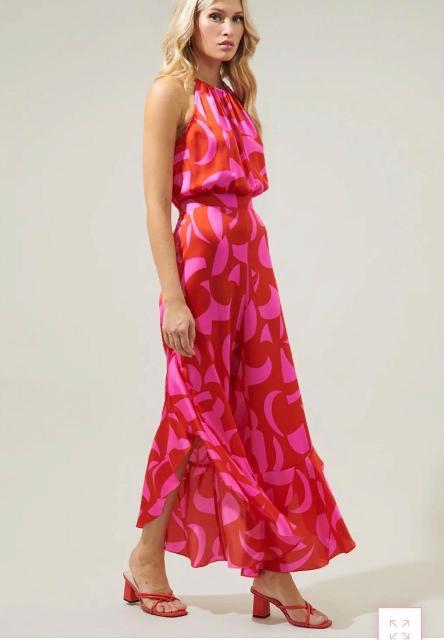 PALAZZO ROJO DISEÑO FUCSIA, ABERTURA EN PIERNA